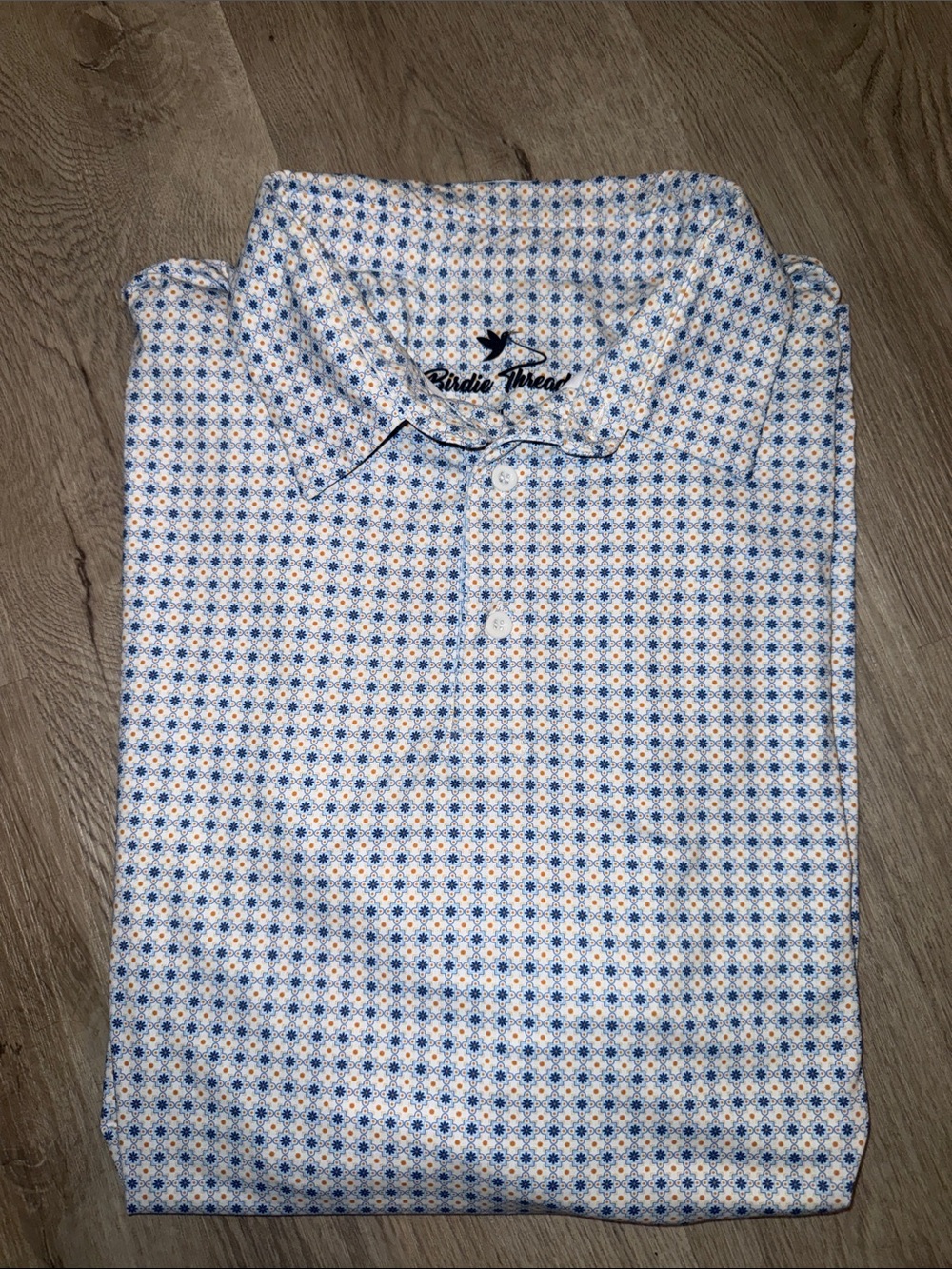 Men’s Light Blue Micro-Geo Polo